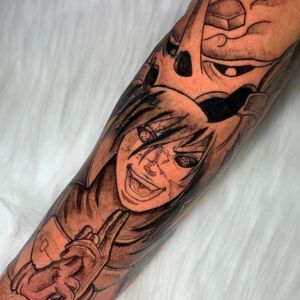 black and grey madara tattoo