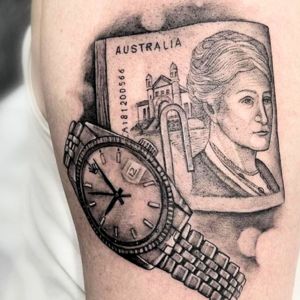 money and Rolex tattoo