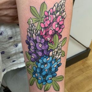natural bluebonnet tattoo blue and purple